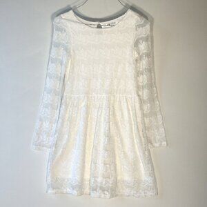 H&M Girls SZ 10 White Lace Knit Dress Soft Delicate Flower Girl First Communion